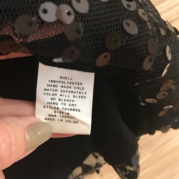 SIS Black Sequin Crop Swing Tank Top - Picture 7 of 10